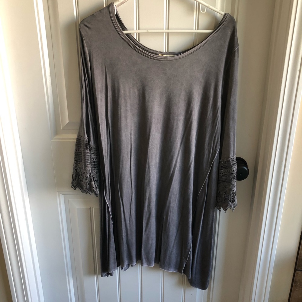 KORI MEDIUM SLATE BLUE ACID WASH TUNIC